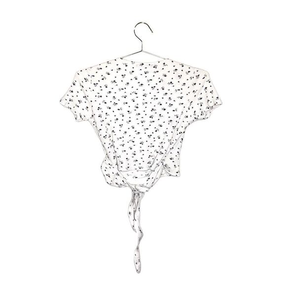 Brandy Melville Floral Wrap Top - Picture 2 of 6